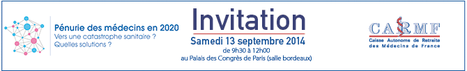 vous êtes invite au colloque de la carmf : penuries de medecins en 2020: une catastrophe sanitaire ? quelles solutions ?