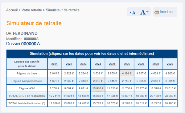 Simulation Retraite